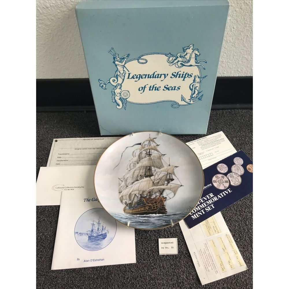 Legendary Ships Of The Seas "The Refanu" Decorative Plate Vintage Hanger 9"
